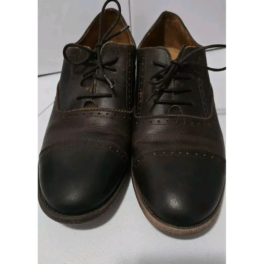 Robert‎ Wayne Mens 10 D Shoes Utah Derby Brown Leather Lace Up Oxfords